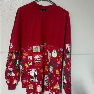 Festive Christmas Red Long Sleeve Women's Top